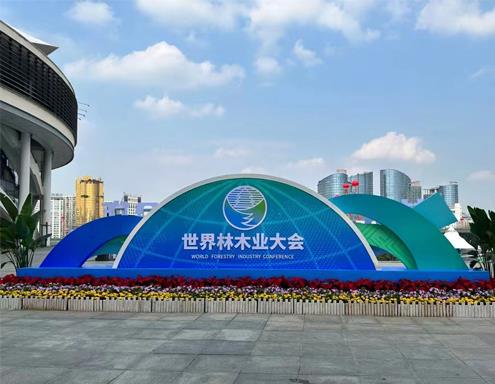 麗耐建材亮相第一屆世界林木業(yè)大會，展示塑木制品